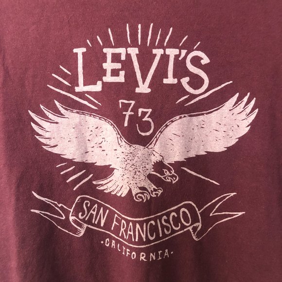 Levi's youth red tab eagle graphic tee, burgundy, size L 12-13years - Picture 2 of 6